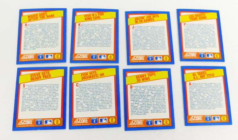 8 Score 1989 Hologram Trivia Baseball Cards