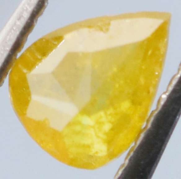 Rare .21ct pear cut yellow Diamond