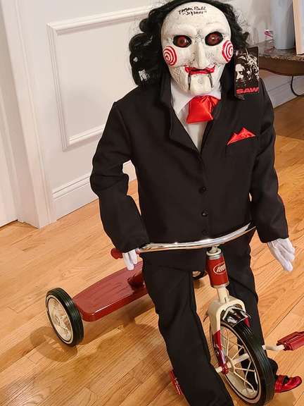 Tobin Bell Autographed Movie Prop Saw Doll with Tricycle