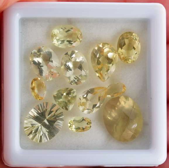 Glittering 18.72ct 12 piece assorted Citrine parcel