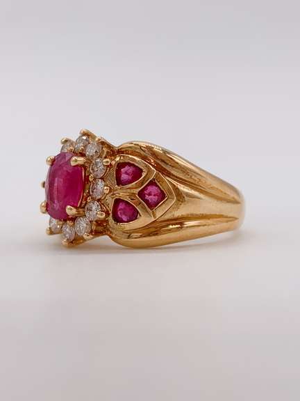 14kt Yellow Gold Ruby & Diamond Ring