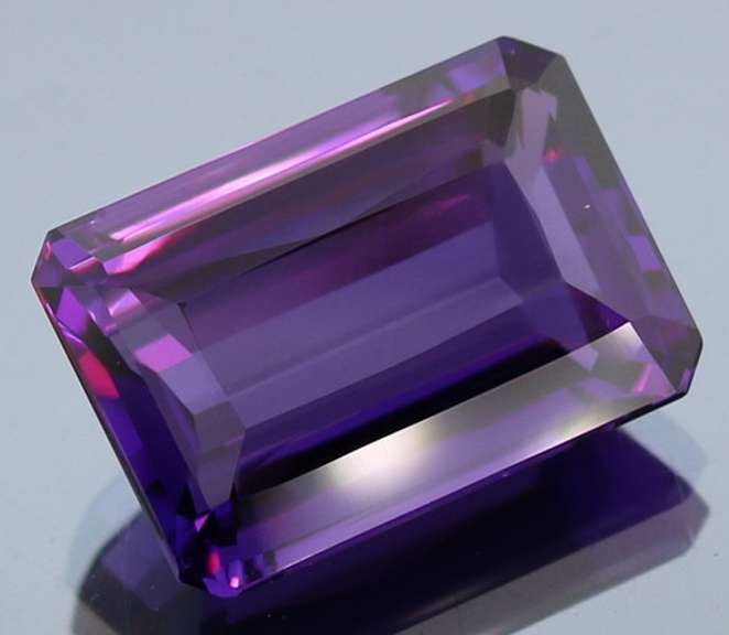 25.77ct emerald cut purple created Amethyst
