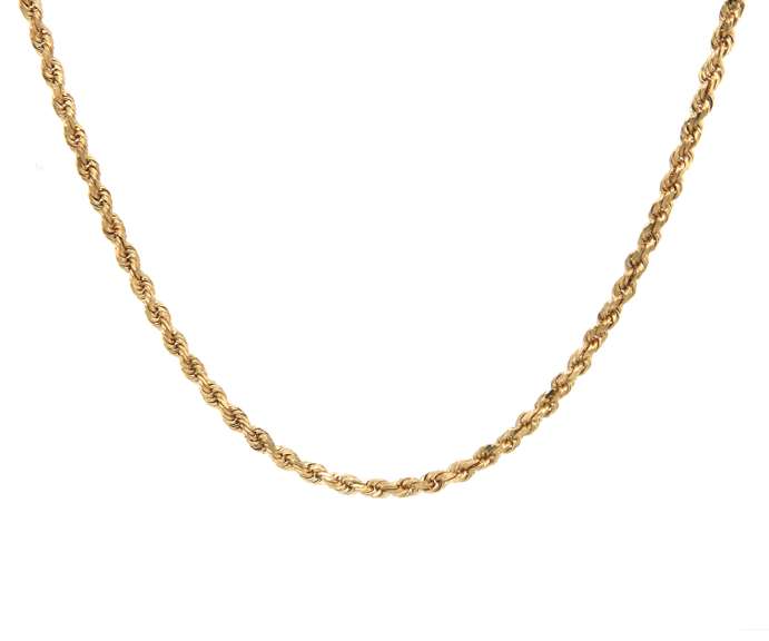 Classic 14kt YG 24" Rope Chain Necklace
