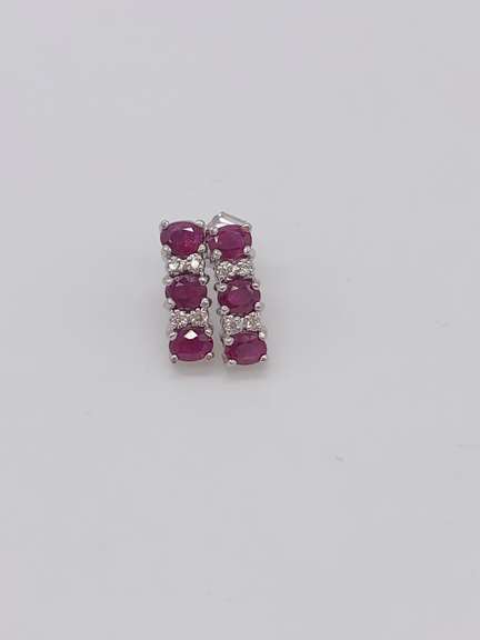 14kt Gold Ruby & Diamond Earrings