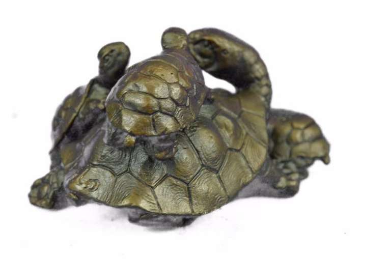 Turtle Family Bronze Figurine