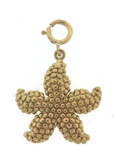 Amazing Yellow Gold Star Fish Charm