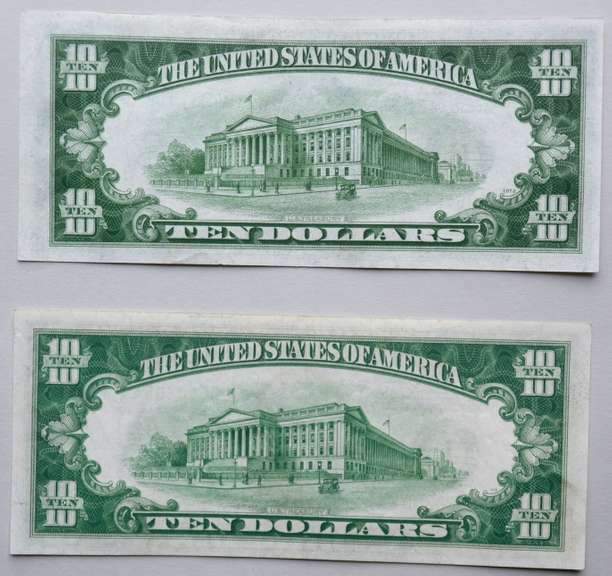 Choice Near Unc 1934 1934 A $ 10  Lime Green Fed Res Note