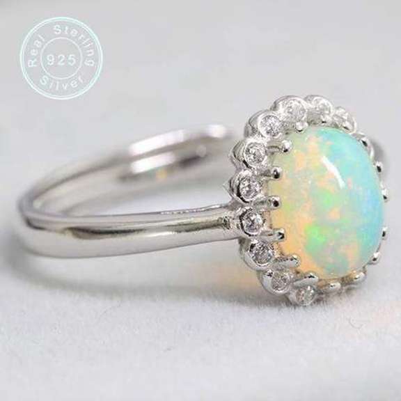 ETHIOPIAN OPAL STERLING SILVER RING ADJUSTABLE OPEN RING
