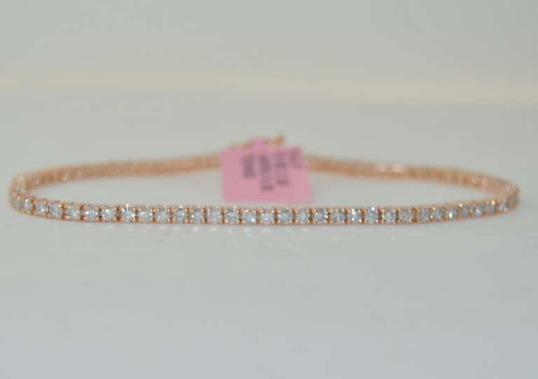14kt Rose Gold Diamond Tennis Bracelet