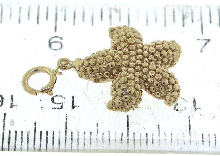 Amazing Yellow Gold Star Fish Charm