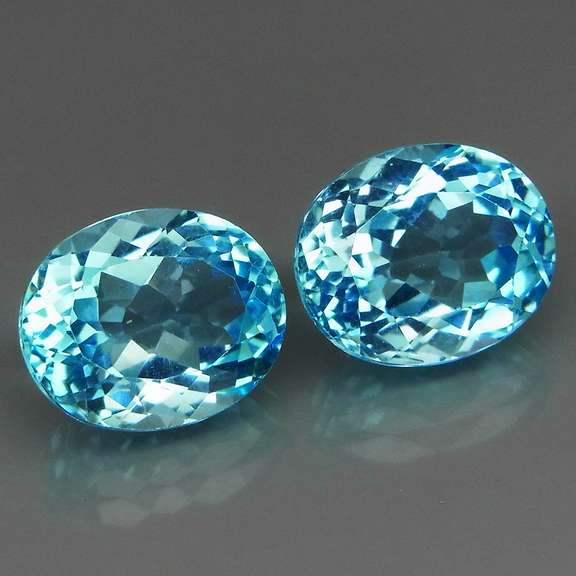 10x12mm! 12.52ct matched set of sky ble Topaz