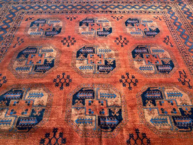 MAGNIFICENT VINTAGE AFGHAN RUG 9.5x11.5