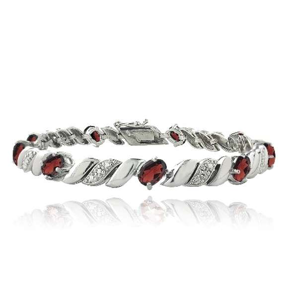 5ct Garnet & Diamond Accent San Marco Bracelet
