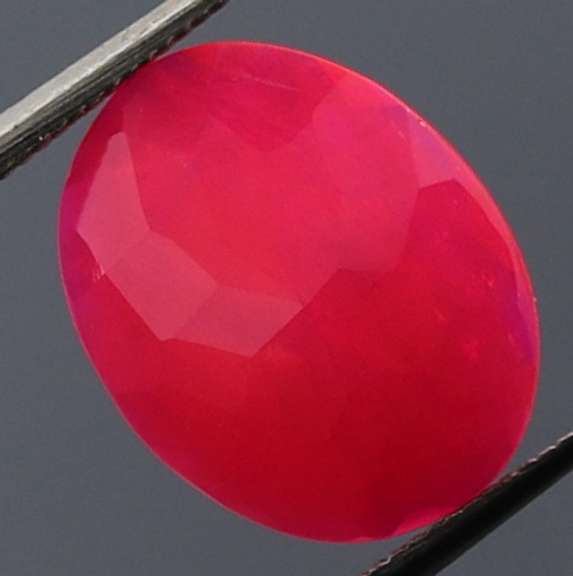 Killer 1.83ct play of color faceted pink Opal