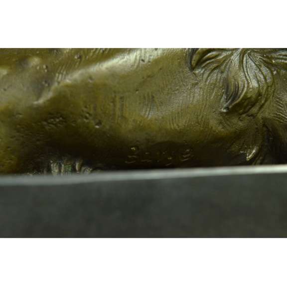 African Lion Bronze Sculpture