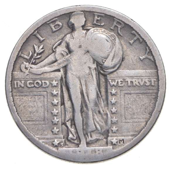 1918-S Standing Liberty Quarter 1918/7-S OVER DATE