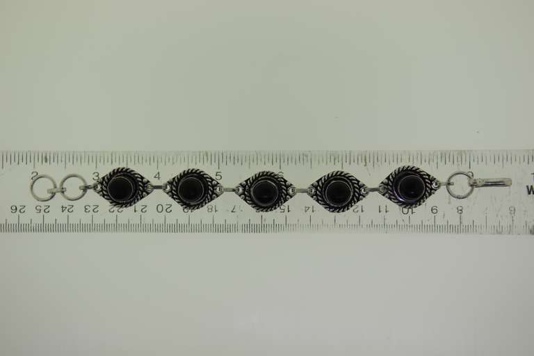 Silver-Tone Quartz Gemstone Bracelet