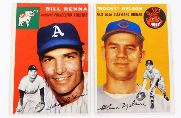 2 Topps 1954 Baseball Cards