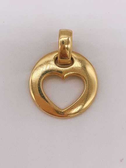 18kt Solid Yellow Gold Heart Pendant
