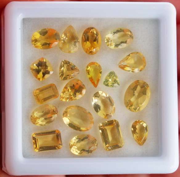 Glittering 12.15ct 19 piece assorted Citrine parcel
