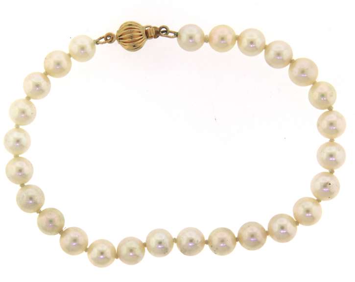 Fresh water Pearl Bracelet with Gold Clasp