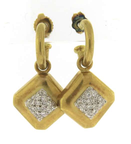 Divine 18kt Pave Diamond Dangle Drop Earrings