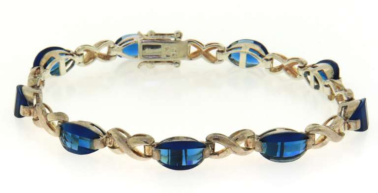 Sterling Silver London blue Topaz Bracelet