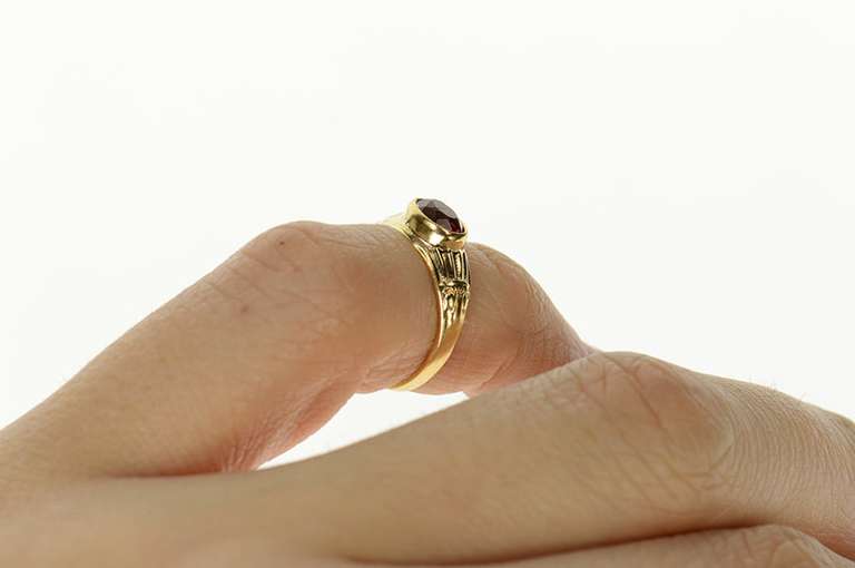 10K Yellow Gold Victorian Sim. Oval Ruby Child's Baby Ring