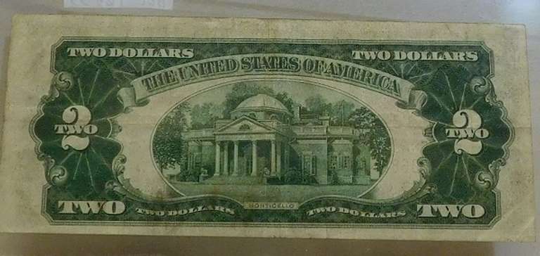 1928-D $2.00 US Note, Red Seal, circ