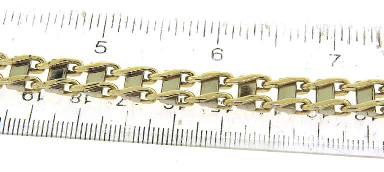 Outstanding Yellow Gold Railroad Bracelet
