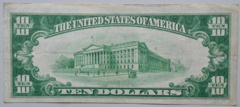 $ 10 1928 A Gold Redeemable NY Fed Reserve Note