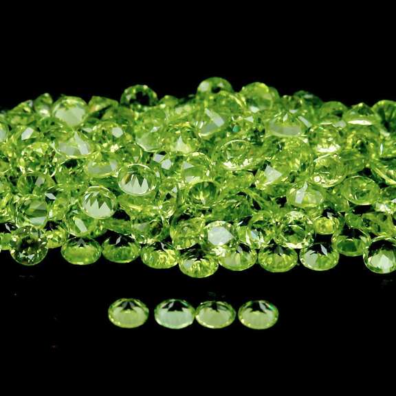 Heavy 12.89ct set of matched diamond cut Peridot