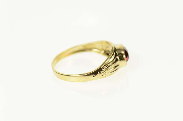 10K Yellow Gold Victorian Sim. Oval Ruby Child's Baby Ring