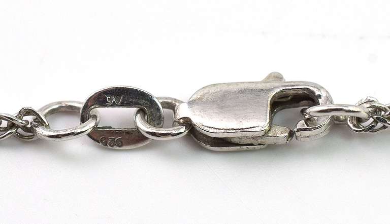 Cool Textured Disc Necklace in Sterling Silver