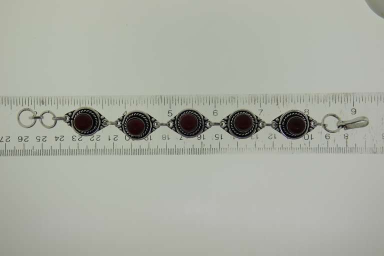 Silver-Tone Quartz Gemstone Bracelet