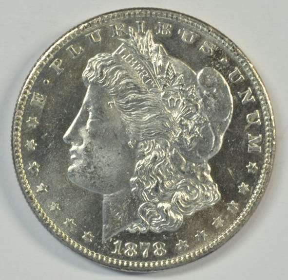 Prooflike choice BU 1878-S Morgan Silver Dollar