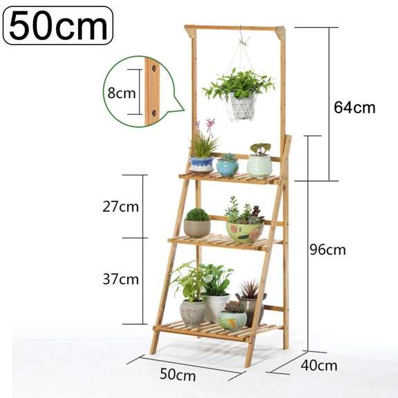 Bamboo Hanging Plant Stand Shelves Organizer