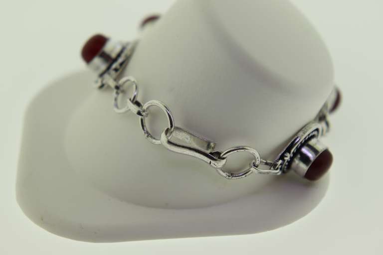 Silver-Tone Quartz Gemstone Bracelet