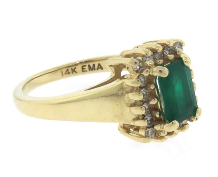 Handsome Emerald and Diamond Cocktail Ring
