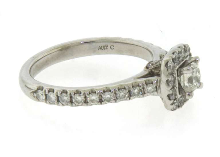 Shimmering White Gold Princess Cut Wedding Set