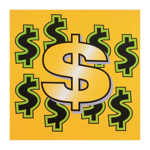 Dollar Sign (Yellow) by Steve Kaufman (1960-2010)