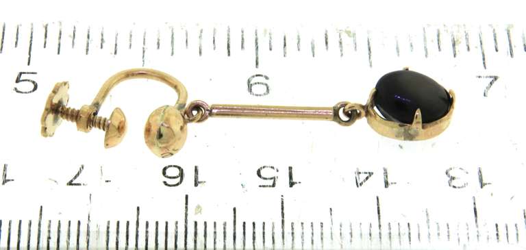 Wonderful Set of Cab Black Sapphire Neckace and Earrings