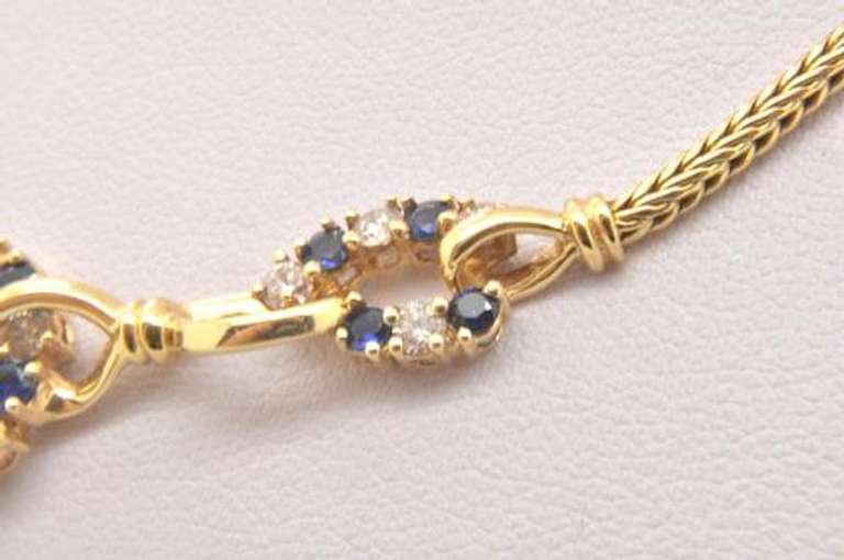 Vintage 2ctw Sapphire & Diamond Necklace, 14k