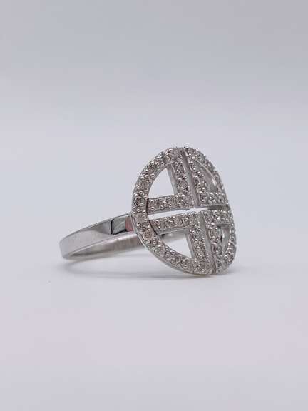 14kt Solid White Gold Diamond Ring
