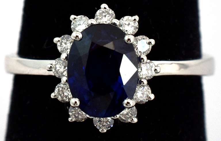 Juicy Sapphire & Diamond Ring in 14KT White Gold