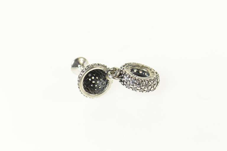 Sterling Silver Pandora Pave Cocktail Glass Martini Charm/Pendant