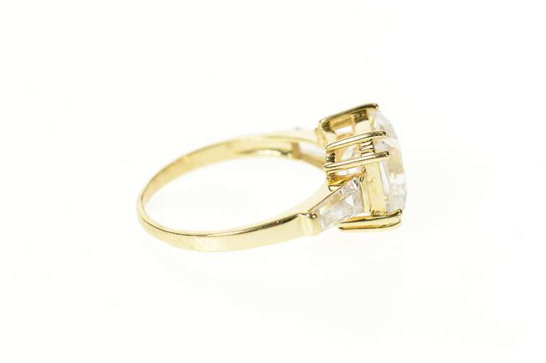 14K Yellow Gold Princess Baguette Travel Engagement Ring