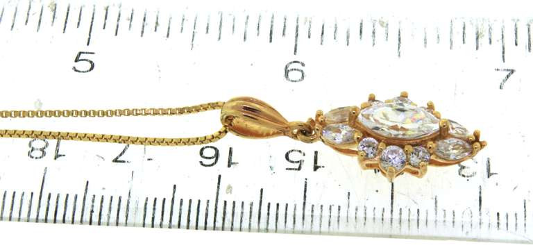 Sterling Silver Marquise Crystal Necklace