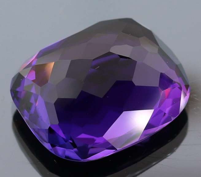 Deep purple 29.64ct cushion cut created Amethyst