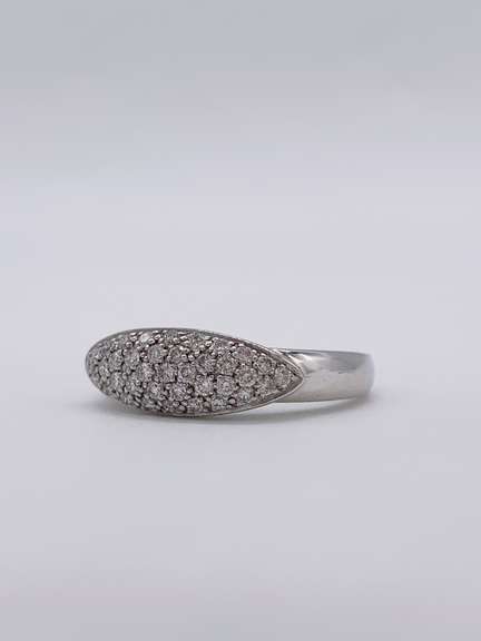 14kt Solid White Gold Diamond Ring